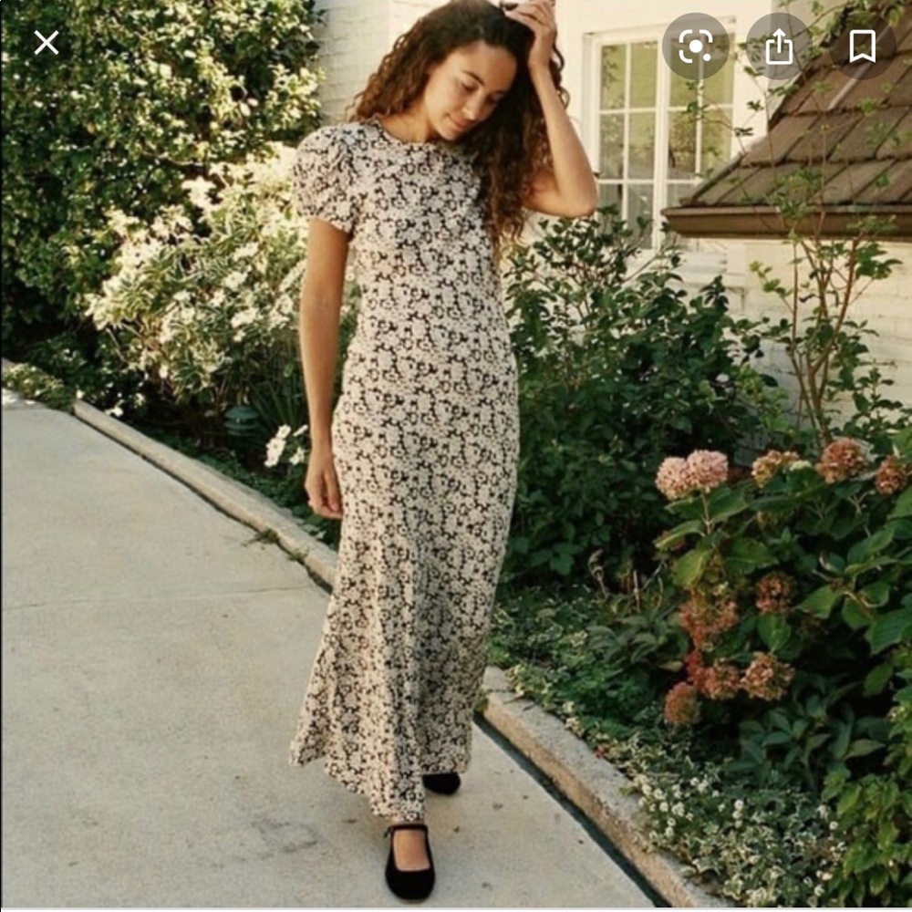 Doen Alma Dress - black and white floral